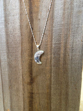 Load image into Gallery viewer, Moon, Pearl Druzy Pendant on 20" Silver Chain