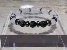 Load image into Gallery viewer, Feng Shui Bracelet-White Jade and Green Tiger Eye