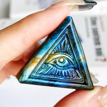 Load image into Gallery viewer, Natural Labradorite Evil Eye Carving