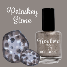 Load image into Gallery viewer, Petoskey Stone ~ Holo Taupe Vegan Nail Polish Eco Michigan
