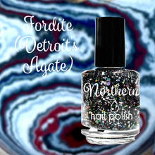 Load image into Gallery viewer, Fordite Detroit's Agate ~ Nail Polish glitter Toxin Free Vegan