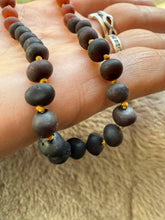 Load image into Gallery viewer, Raw Rainbow Amber Necklace: Adult Small