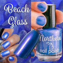 Load image into Gallery viewer, Beach Glass ~ Nail Polish Shimmer Blue Toxin Free Vegan