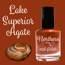 Load image into Gallery viewer, Lake Superior Agate ~Β Nail Polish Rust Red-Brown Creme Vegan