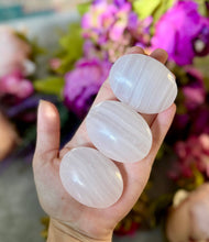 Load image into Gallery viewer, Pink Calcite Palm Stones, UV Reactive: 75-99 Grams