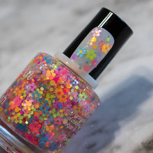 Load image into Gallery viewer, Electric Flower Power ~ Nail Polish Neon Glitter Topper Vegan