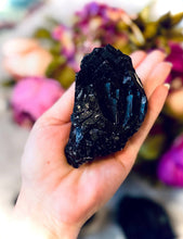 Load image into Gallery viewer, RARE Black Rose Fluorite UV Reactive Crystal: 400-499 Grams