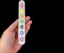Load image into Gallery viewer, Selenite Color Chakra Wand
