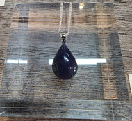 Leland Blue Stone Necklace-Teardrop Shaped-Rare Color