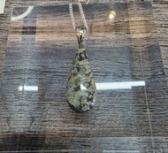 Leland Blue Stone Necklace-Teardrop Shaped-Unique Pattern