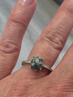 Leland Blue and Moissanite Ring- Size 7