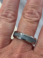 Ring-Leland Blue Inlaid Stainless Steel Band Size 8