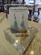 Blue Druzy Quartz Dangle Earrings