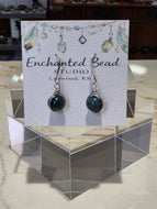 Earrings-Apatite Antique Silver Plate Wire Wrapped-10mm