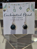 Earrings-Apatite Silver Plate Wire Wrapped-10mm