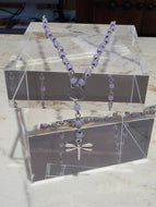 Necklace Y-Dragonfly Translucent Alexandrite Antique Silver Plate