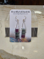 Banded Fluorite Bar Earrings in Sterling Silver