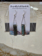 Labradorite Bar Earrings in Sterling Silver
