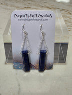 Lapis Lazuli Bar Earrings in Sterling Silver