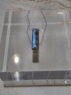 Labradorite Bar Necklace in Sterling Silver