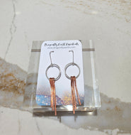Earrings Sterling Silver Copper Tassle-Large Ring