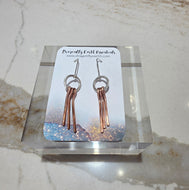 Earrings Sterling Silver Copper Tassle-Small Ring