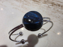 Load image into Gallery viewer, Black/Blue Leland Blue Pioneer Swirl Stone Bracelet-Adjustable
