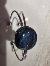 Load image into Gallery viewer, Black/Blue Leland Blue Pioneer Swirl Stone Bracelet-Adjustable
