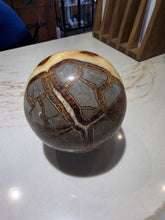 Load image into Gallery viewer, Septarian Sphere Druzy 4 in/100 mm
