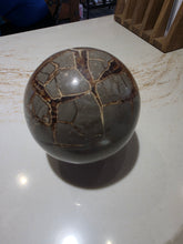 Load image into Gallery viewer, Septarian Sphere Druzy 4 in/100 mm
