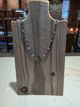 Load image into Gallery viewer, Necklace-Dragonfly Iolite Hand Beaded Antique Brass Chain
