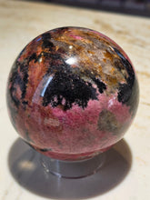 Load image into Gallery viewer, Madagascar Pink Rhodonite Sphere 3"
