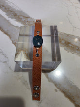 Load image into Gallery viewer, Leland Blue Center Stone Leather Bracelet
