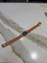 Load image into Gallery viewer, Leland Blue Center Stone Leather Bracelet
