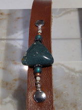 Load image into Gallery viewer, Leland Blue Center Stone Leather Bracelet
