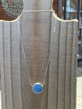 Load image into Gallery viewer, Reversible Petoskey Stone and Leland Blue Pendant Encased on Chain
