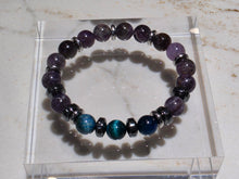 Load image into Gallery viewer, Feng Shui Bracelet-Amethyst and Blue Tiger Eye
