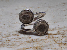 Load image into Gallery viewer, Ring Petoskey Stone Sterling Silver Double  Round Wrap
