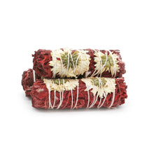 Load image into Gallery viewer, Dragons Blood White Sage Smudge, White Floral - Divine (4 in.)
