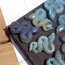 Load image into Gallery viewer, Natural Labradorite Snake Carving
