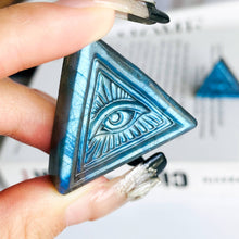 Load image into Gallery viewer, Natural Labradorite Evil Eye Carving
