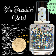 Load image into Gallery viewer, It’s Freakin Bats ~ Nail Polish Vegan Glitter Halloween glow
