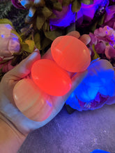 Load image into Gallery viewer, Pink Calcite Palm Stones, UV Reactive: 75-99 Grams
