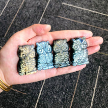 Load image into Gallery viewer, Owl Natural Blue Labradorite Carving
