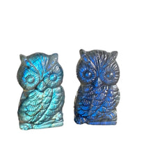 Load image into Gallery viewer, Owl Natural Blue Labradorite Carving
