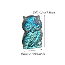 Load image into Gallery viewer, Owl Natural Blue Labradorite Carving
