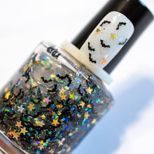 Load image into Gallery viewer, It’s Freakin Bats ~ Nail Polish Vegan Glitter Halloween glow
