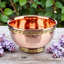 Load image into Gallery viewer, Copper Bowl - Flower of Life, Natural Finish
