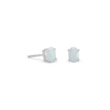 Load image into Gallery viewer, Faceted Oval Aquamarine Stud Earrings
