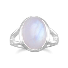 Load image into Gallery viewer, Oval Rainbow Moonstone Ring
